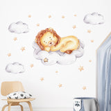 Cartoon Moon & Animals Wall Sticker – Kids Room Décor