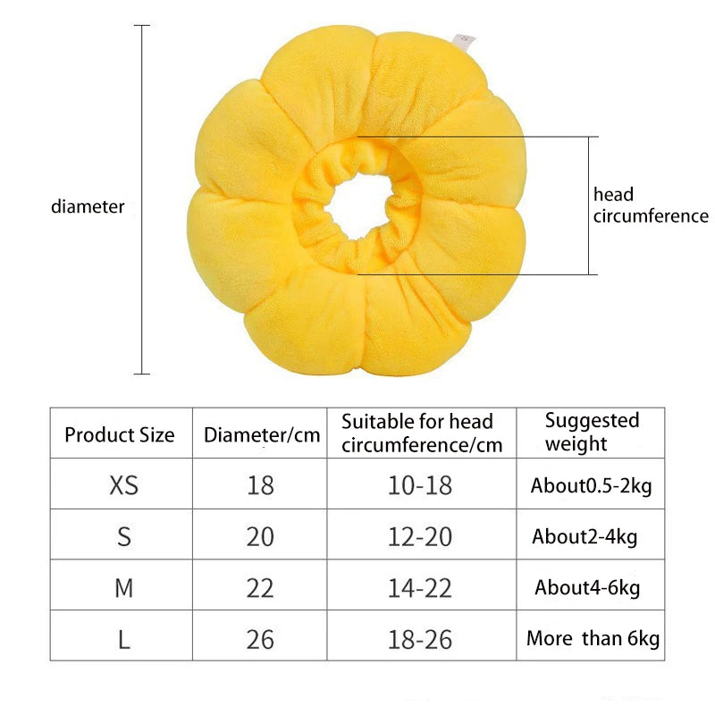 Sunflower Pet Elizabethan Collar – Adjustable Anti-Bite & Lick Protection