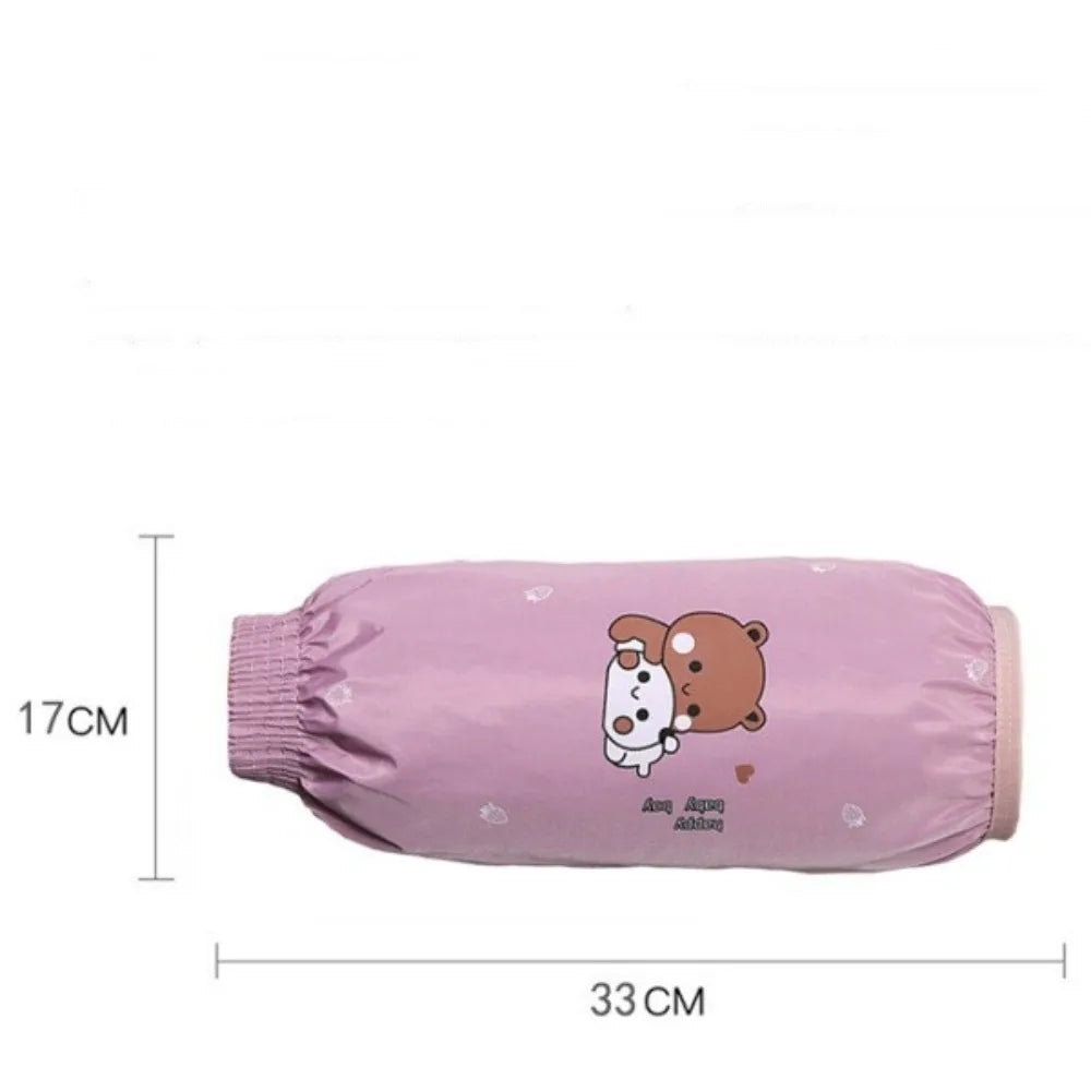 2Pairs Waterproof Anti-fouling Sleeve Cover Dirty Resistant Elastic Band Hand Sleeves Dirt-proof Cartoon Pattern