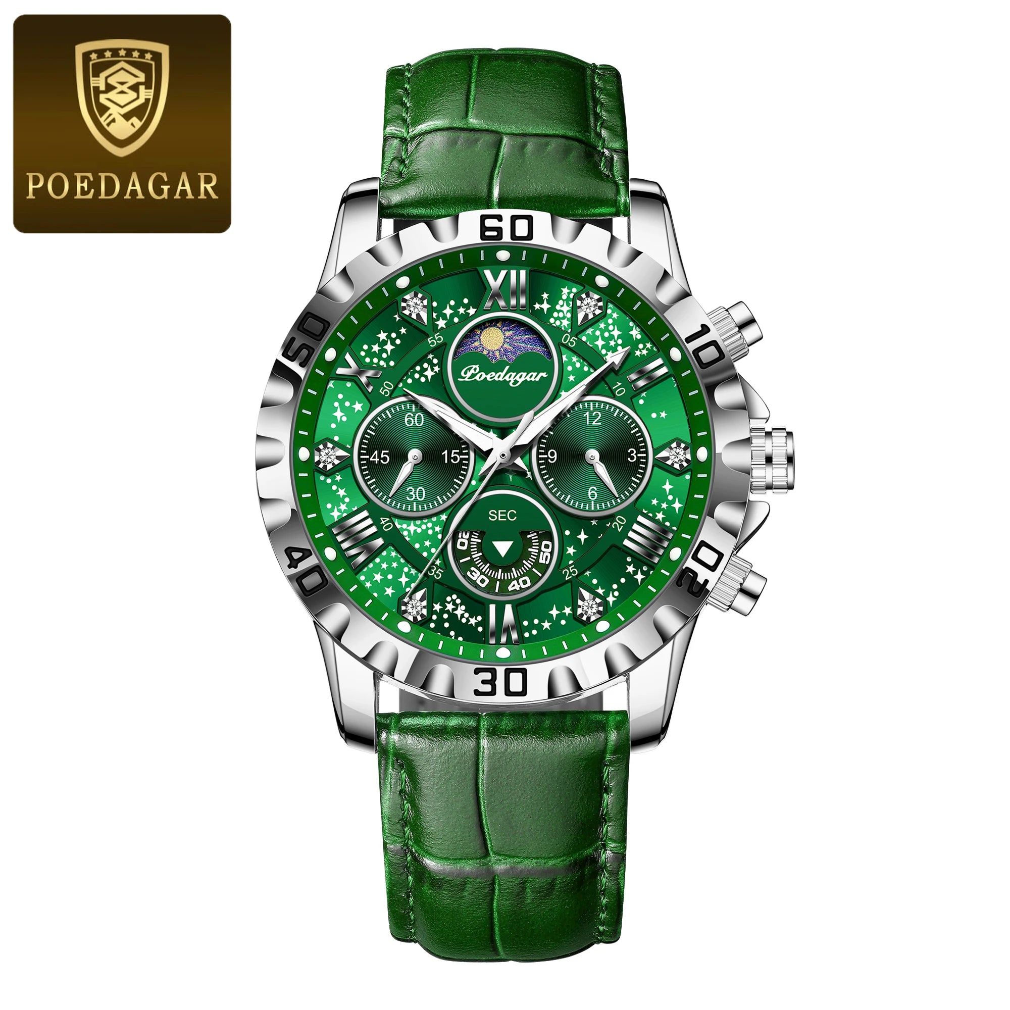 POEDAGAR Luxury Waterproof Chronograph Watch for Men