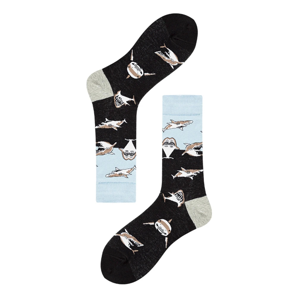 Happy Shark Unisex Hip Hop Skateboard Socks