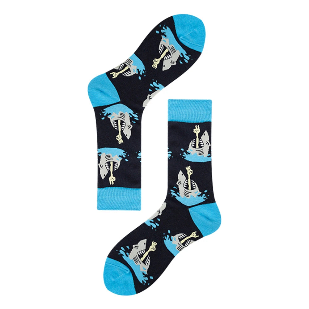 Happy Shark Unisex Hip Hop Skateboard Socks