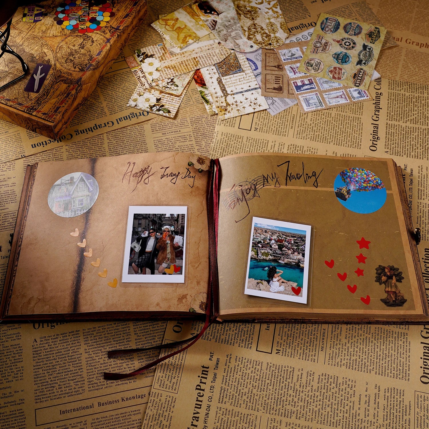 Vintage DIY Adventure Photo Album – Anniversary & Wedding Memory Book