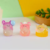 12pcs Luminous Mini Hamster Figurines