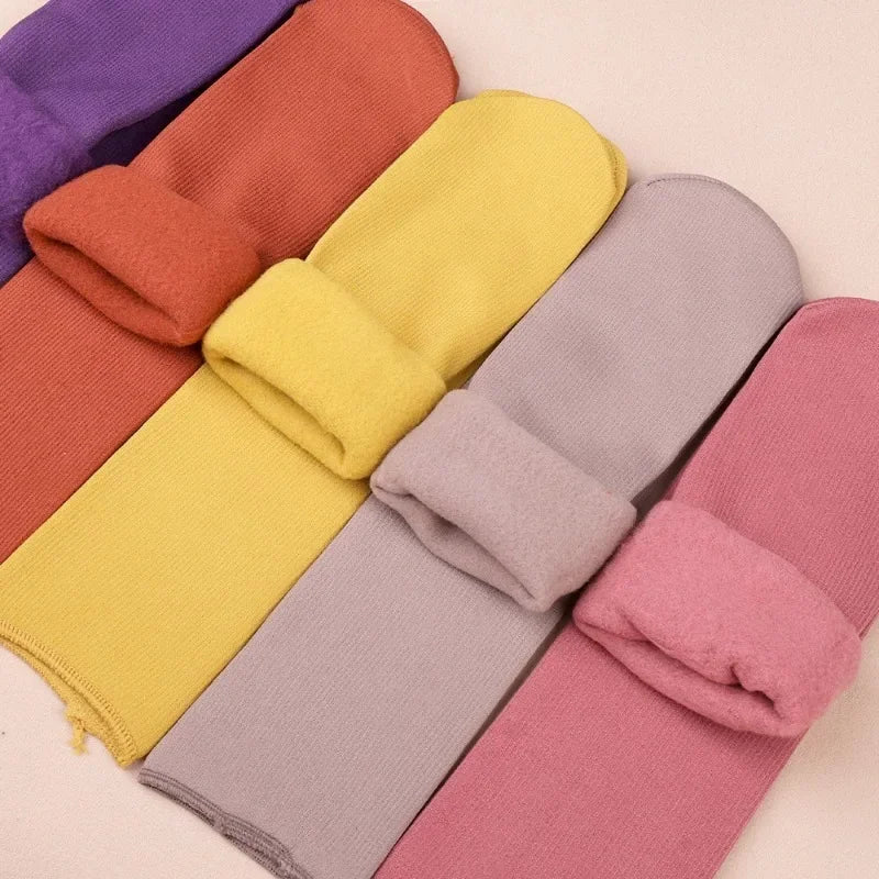 Women Men Winter Socks Warm Thicken Thermal Snow Boots Floor Socks Soft Velvet Cashmere Sock Sleep Solid Color Home Floor Socks