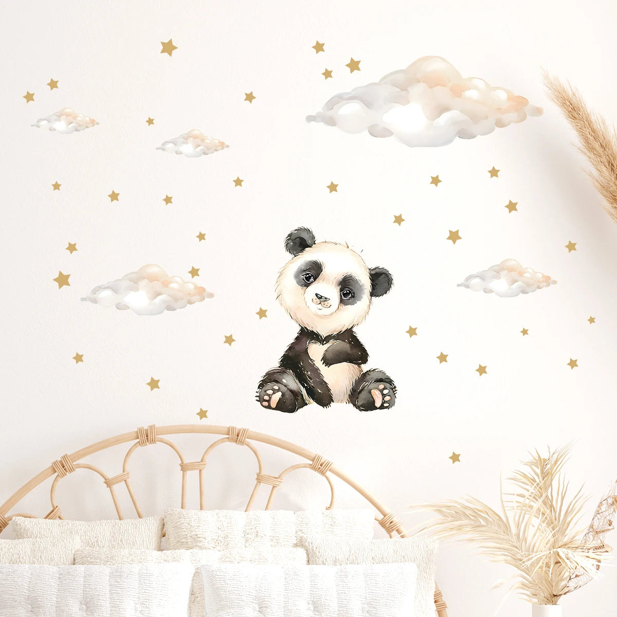 Cartoon Moon & Animals Wall Sticker – Kids Room Décor