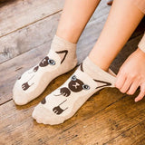 Cartoon Cat & Dog Pattern Socks for Women