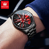 OLEVS Men's Luxury Car Rim Watch – Waterproof & Stylish