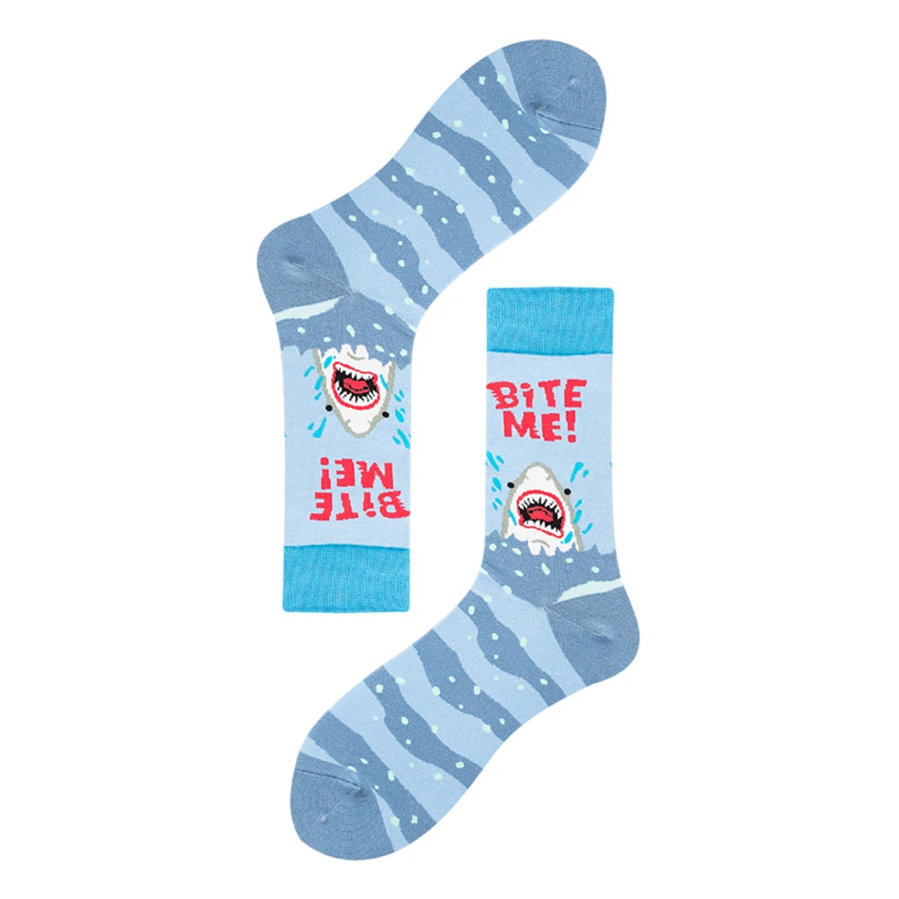 Happy Shark Unisex Hip Hop Skateboard Socks