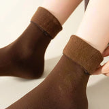 Women Men Winter Socks Warm Thicken Thermal Snow Boots Floor Socks Soft Velvet Cashmere Sock Sleep Solid Color Home Floor Socks