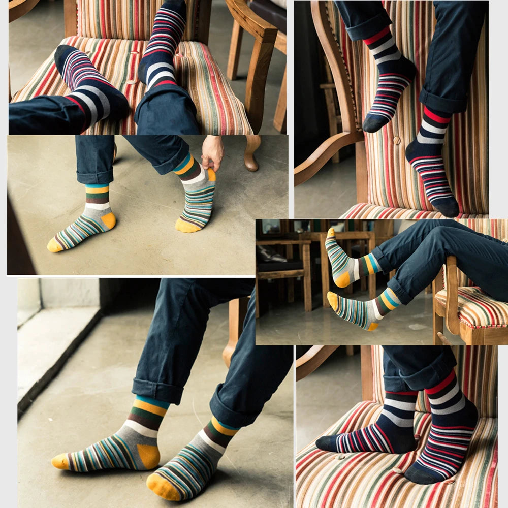 Men's Striped Cotton Socks