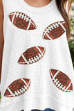 Sequin Football Round Neck Tank