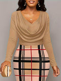 Plus Size Plaid Long Sleeve Mini Dress