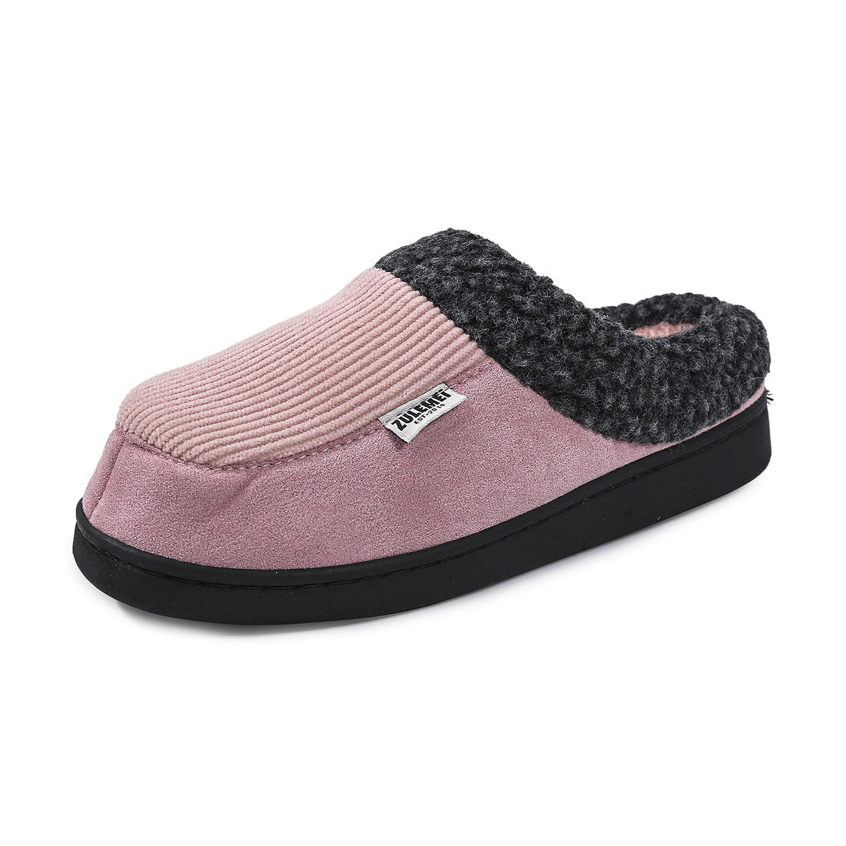 Solid Striped Cotton Slippers for Couples