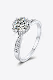 925 Sterling Silver 1 Carat Moissanite Ring