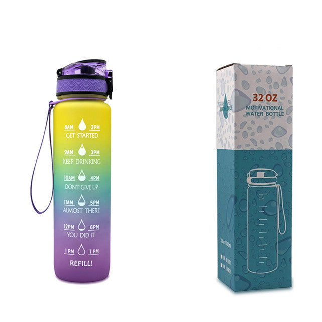 1L Tritan Motivational Water Bottle with Time Marker