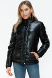 YMI Pocketed Zip Up Turtleneck Puffer Jacket