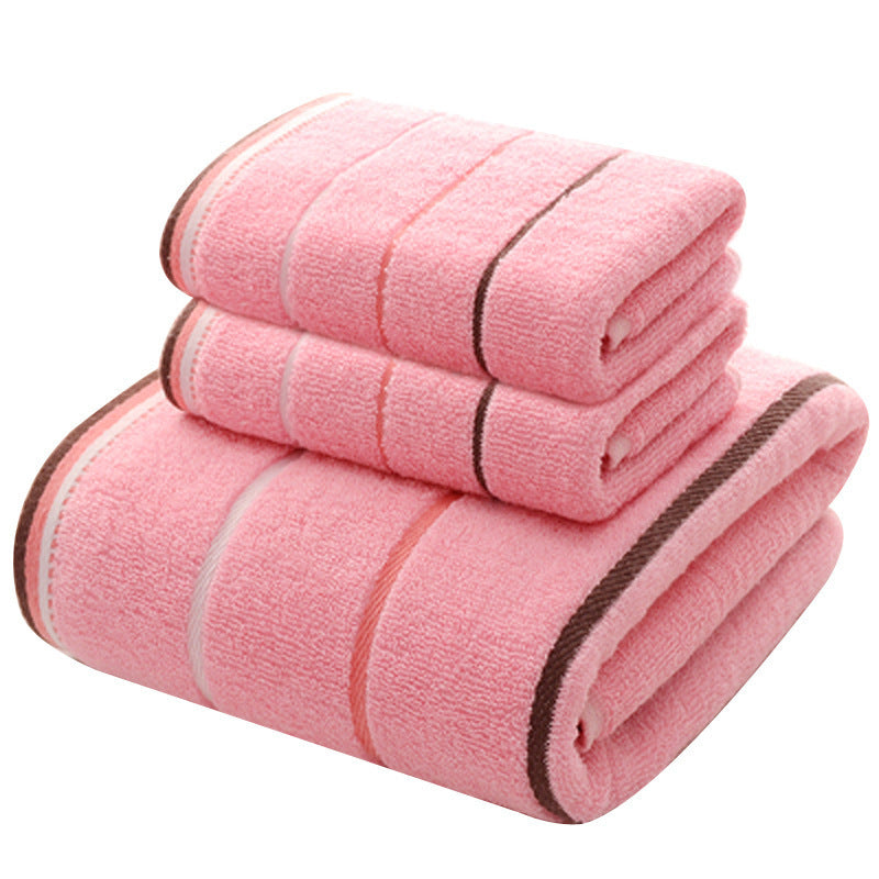 Thickened Cotton 3-Piece Embroidered Hotel Towel Set