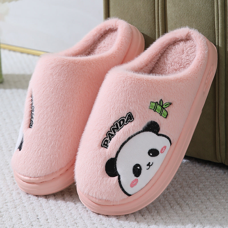 Cute Cartoon Panda Thick-Sole Slippers for Couples