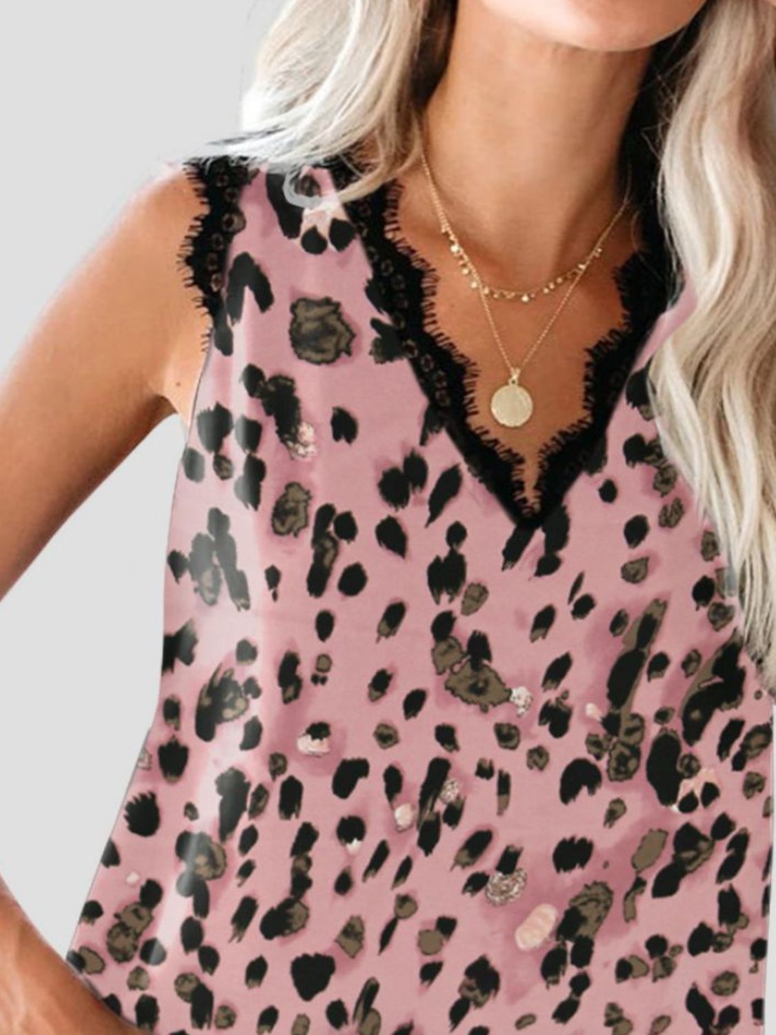 Lace Detail V-Neck Tank