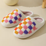 Colorful Checkerboard Slippers for Couples