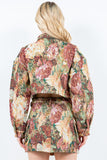 American Bazi Jacquard Cargo Cropped Jacket