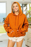 BiBi Ruched Long Sleeve Washed Fleece Hoodie