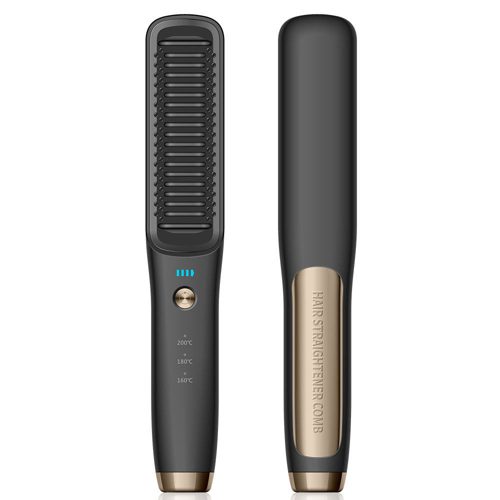 Wireless Rechargeable Cordless Hair Straightener Brush