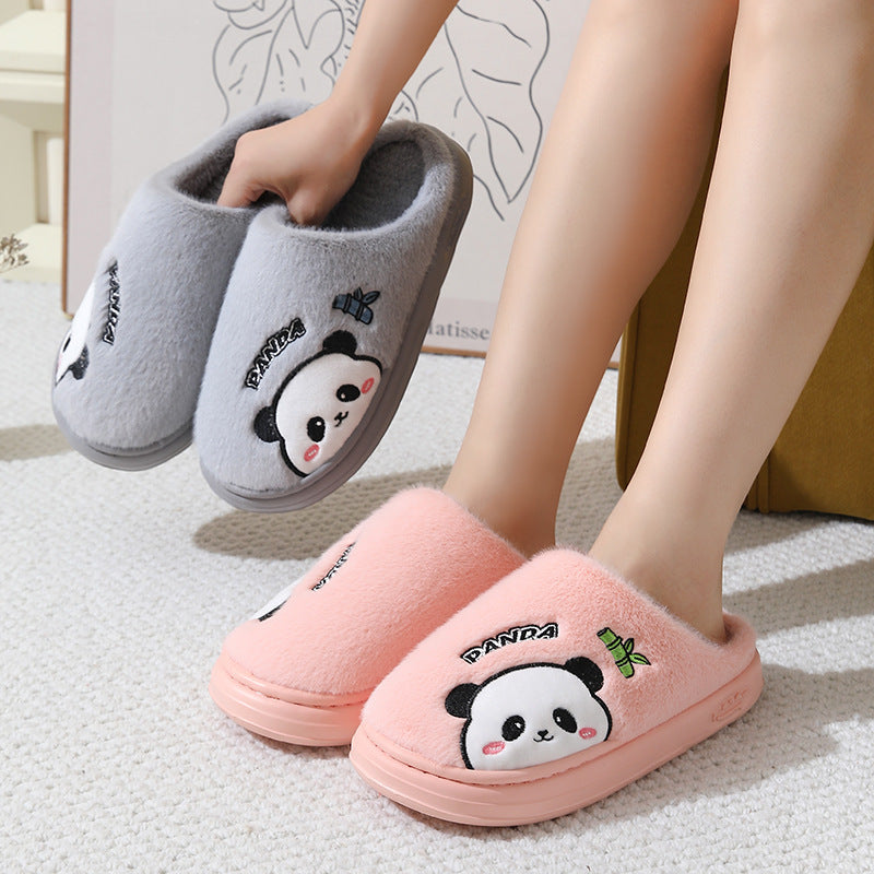 Cute Cartoon Panda Thick-Sole Slippers for Couples