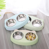 Double Dog Bowls with Non-Slip Base for Food & Water