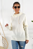 Drawstring Mock Neck Long Sleeve Sweater