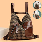 Houndstooth Rivet Design Backpack