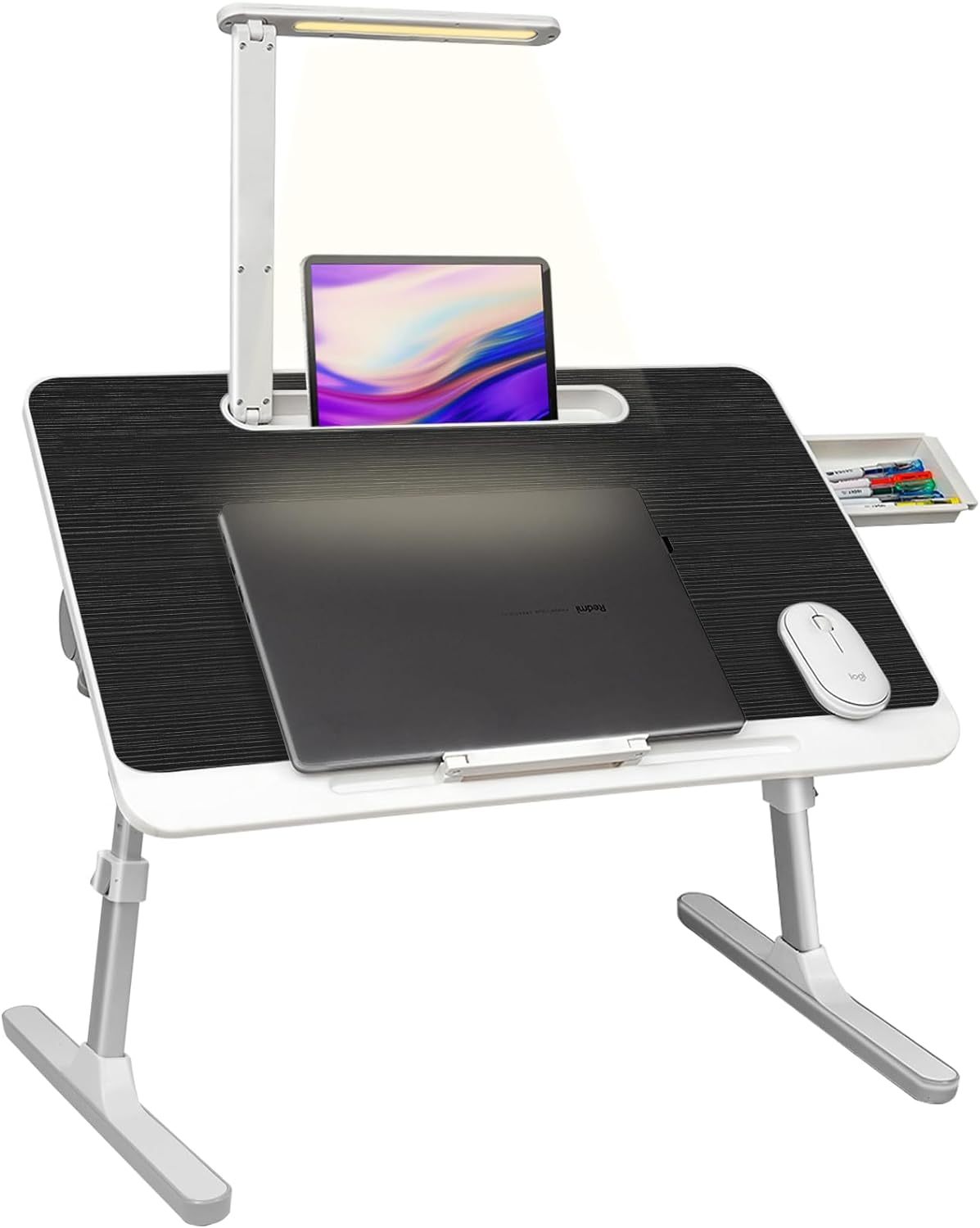 Portable Lap Desk with LED Light & Drawer