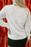 Valentine’s Day XOXO Glitter Round Neck Sweatshirt