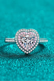 1 Carat Moissanite Heart 925 Sterling Silver Ring