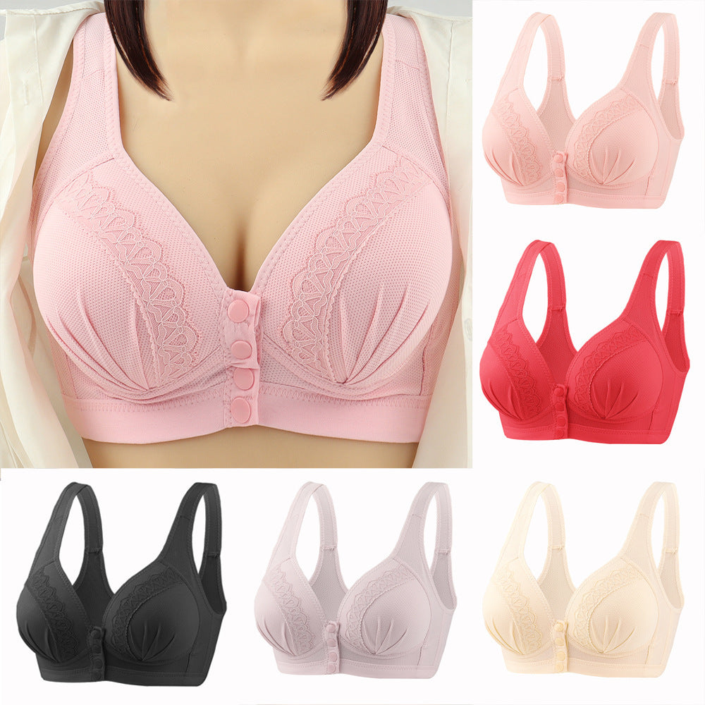 Front Closure Wireless Push-Up Bra