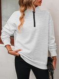 Mandy Zip-Up Dropped Shoulder Sweatshirt