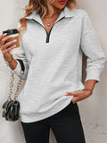 Mandy Zip-Up Dropped Shoulder Sweatshirt