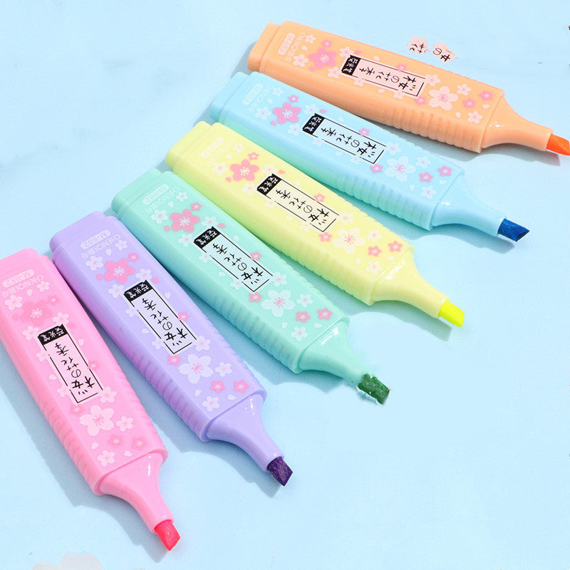 Cherry Blossom Highlighter Pen Set (6 Colors)