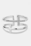 925 Sterling Silver Inland Zircon Cross Ring