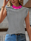 Striped Mock Neck Tank