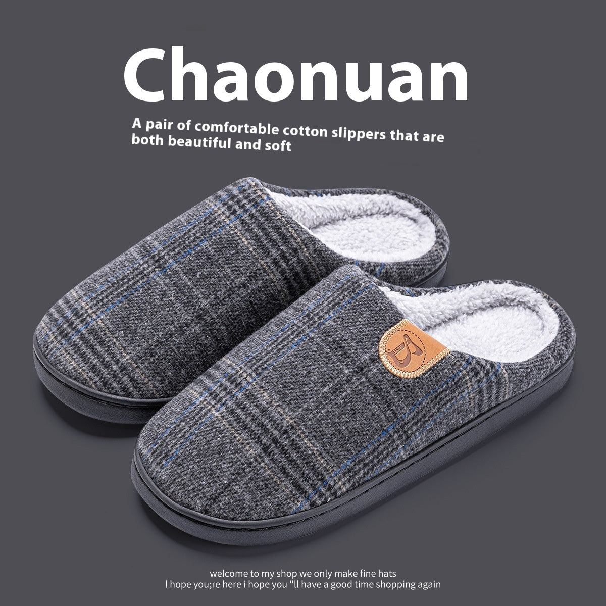 Men's Cotton Winter Indoor Slippers