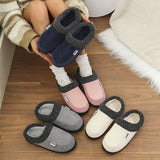 Solid Striped Cotton Slippers for Couples