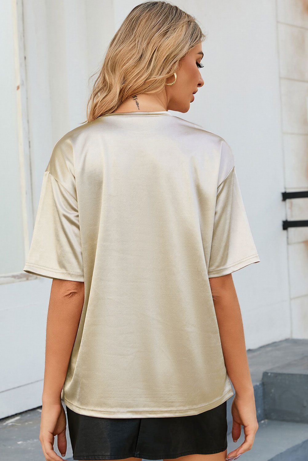 Round Neck Dropped Shoulder Top