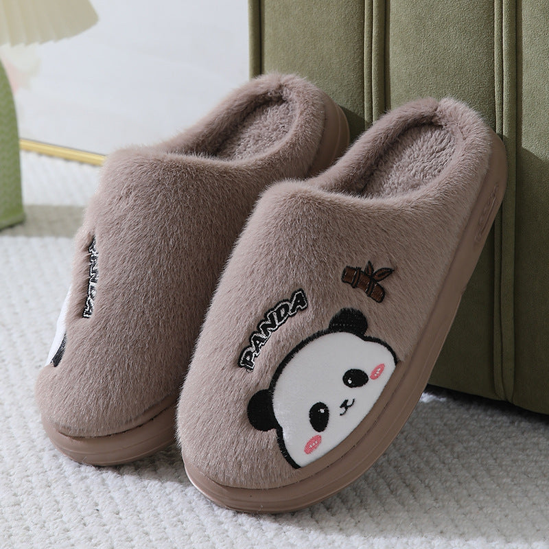 Cute Cartoon Panda Thick-Sole Slippers for Couples