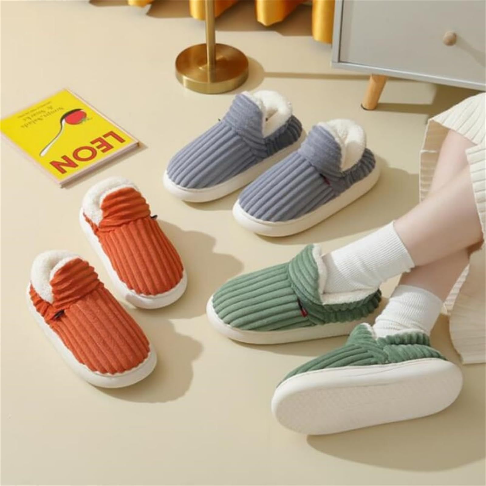 Women Cotton Plush Slippers