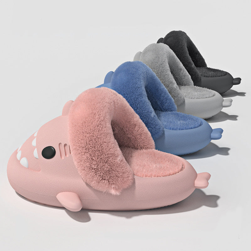 Holidays Shark Slippers for Men & Women - Warm, Fuzzy, Non-Slip Cozy Slippers for Christmas & Winter